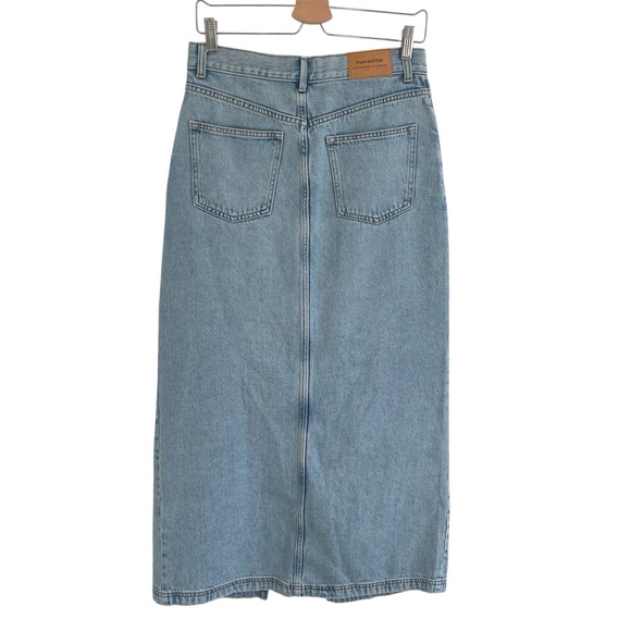 Frank & Oak Denim Jean Skirt Midi Maxi Size Medium With Slit Cotton - Picture 5 of 15